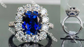 Doveggs half eternity pave engagement ring only semi-mount only(Exclusively to DovEggs Stones)