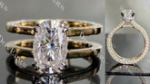 Hidden halo engagement ring only semi-mount only(Exclusively to DovEggs Stones)