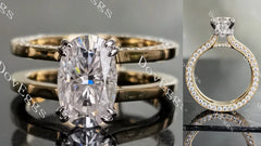 Hidden halo engagement ring only semi-mount only(Exclusively to DovEggs Stones)