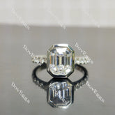 (size 7) Doveggs sterling silver 3ct GHI color elongated Krupp cut moissanite engagement ring