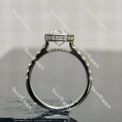 (size 7) Doveggs sterling silver 3ct GHI color elongated Krupp cut moissanite engagement ring