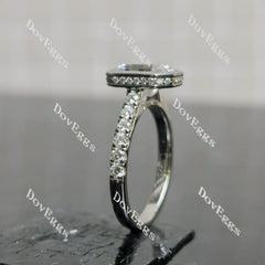 (size 7) Doveggs sterling silver 3ct GHI color elongated Krupp cut moissanite engagement ring