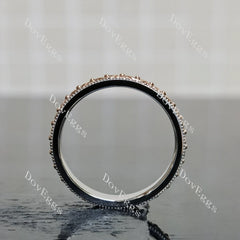 Carved art deco plain wedding band-3.5mm band width| DovEggs