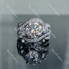 Doveggs side stones channel set engagement ring only semi-mount only(Exclusively to DovEggs Stones)