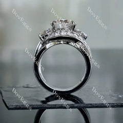 Doveggs side stones channel set engagement ring only semi-mount only(Exclusively to DovEggs Stones)
