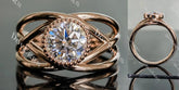 Bezel split shank engagement ring semi-mount only(Exclusively to DovEggs Stones)