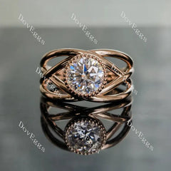 Bezel split shank engagement ring semi-mount only(Exclusively to DovEggs Stones)