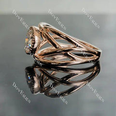 Bezel split shank engagement ring semi-mount only(Exclusively to DovEggs Stones)