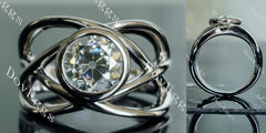 Bezel split shank engagement ring semi-mount only(Exclusively to DovEggs Stones)