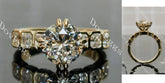 Round asscher bezel moissanite engagement ring| Doveggs