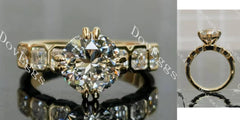 Round asscher bezel moissanite engagement ring| Doveggs