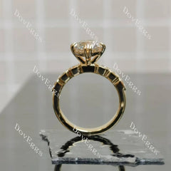 Round asscher bezel moissanite engagement ring| Doveggs