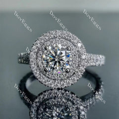 Halo pave engagement ring only semi-mount only(Exclusively to DovEggs Stones)