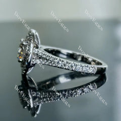 Halo pave engagement ring only semi-mount only(Exclusively to DovEggs Stones)