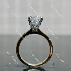 Pear pave hidden halo moissanite engagement ring| DovEggs