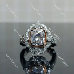 Doveggs floral engagement ring semi-mount only(Exclusively to DovEggs Stones)