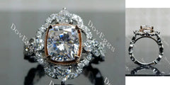 Doveggs floral engagement ring semi-mount only(Exclusively to DovEggs Stones)