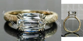 Floral halo engagement ring semi-mount only(Exclusively to DovEggs Stones)