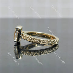 Doveggs Elongated Cushion Solitaire Art Deco Lab Grown Diamond Engagement Ring