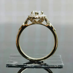 Doveggs halo side stones art deco engagement ring semi-mount only(Exclusively to DovEggs Stones)
