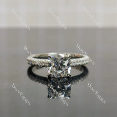 Bailey Rae cushion pave full eternity moissanite engagement ring