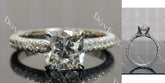 Bailey Rae cushion pave full eternity moissanite engagement ring