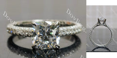 Bailey Rae cushion pave full eternity moissanite engagement ring