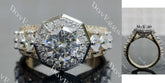Octagon art deco halo 3/4 eternity moissanite engagement ring| DovEggs