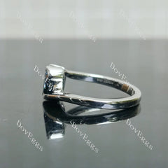Doveggs bezel two stones engagement ring only semi-mount only(Exclusively to DovEggs Stones)