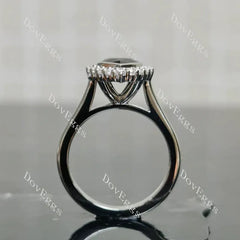 Bezel halo engagement ring semi-mount only(Exclusively to DovEggs Stones)