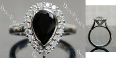 Pear bezel halo colored gem engagement ring| DovEggs