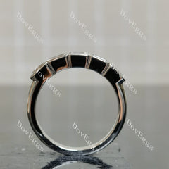 Kat’s Fab-Five Emerald bezel moissanite/lab grown diamond wedding band-2.6mm band width| DovEggs