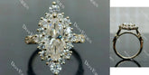 IAIAK-Marquise Modified H&A cut halo moissanite engagement ring| DovEggs