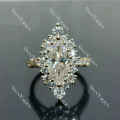 IAIAK-Marquise Modified H&A cut halo moissanite engagement ring| DovEggs