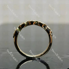 IAIAK-Round pave bezel moissanite/lab grown diamond wedding band-2.5mm band width| DovEggs