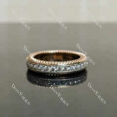 The Laura-Round full eternity moissanite/lab grown diamond wedding band-4.3mm band width| DovEggs