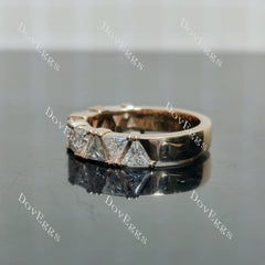Triangle half/full eternity moissanite wedding band-4.0mm band width| DovEggs