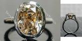 Oval bezel solitaire colored moissanite engagement ring| DovEggs