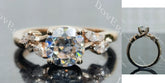 Round side stones moissanite engagement ring| DovEggs