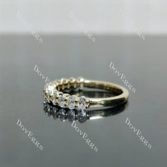 Oval half eternity pave moissanite/lab grown diamond wedding band-1.9mm band width| DovEggs