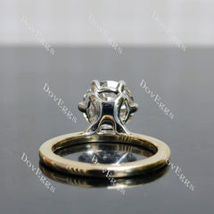 Round solitaire moissanite engagement ring| DovEggs