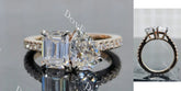 Pave two stones engagement ring only semi-mount only(Exclusively to DovEggs Stones)