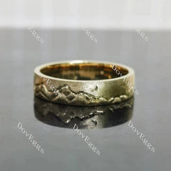 Mountain moon carved brushed finish plain band-5.5mm band width| DovEggs