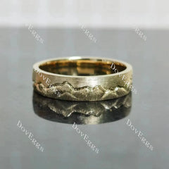 Mountain moon carved brushed finish plain band-5.5mm band width| DovEggs
