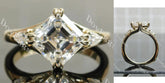 Asscher three stones moissanite engagement ring| DovEggs