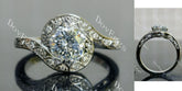 Ryleigh Gene-Round vintage halo moissanite engagement ring| DovEggs