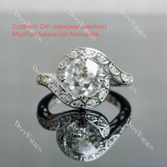 Ryleigh Gene-Round vintage halo moissanite engagement ring| DovEggs