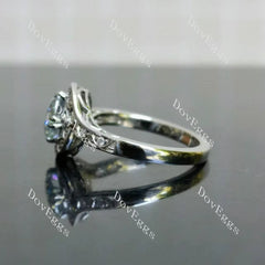 Ryleigh Gene-Round vintage halo moissanite engagement ring| DovEggs