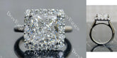 Princess halo moissanite engagement ring| DovEggs