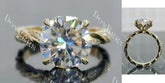 Beth Lauren- Round floral pave vintage moissanite engagement ring| DovEggs